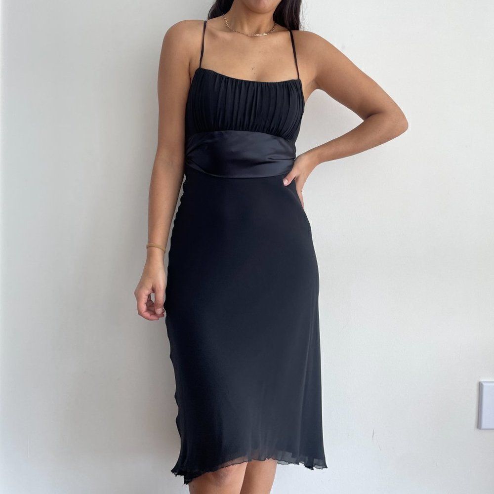 Vintage Y2K 100% silk black evening dress - Picture 4 of 11